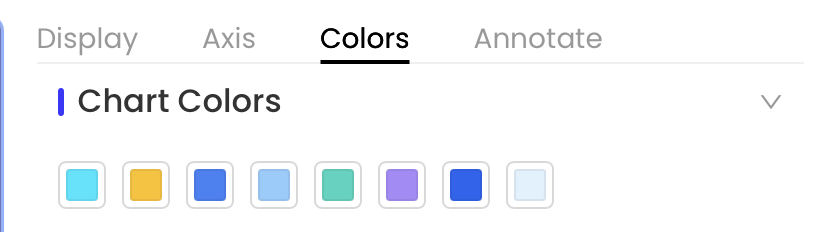 PopAi Edit Chart Colors tab for adjusting chart series colors in a presentation chart